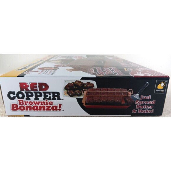 Perfect Brownie Bonanza 9 X 13 " Pan Includes Recipe Guide Red Copper NEW - Picture 2 of 4